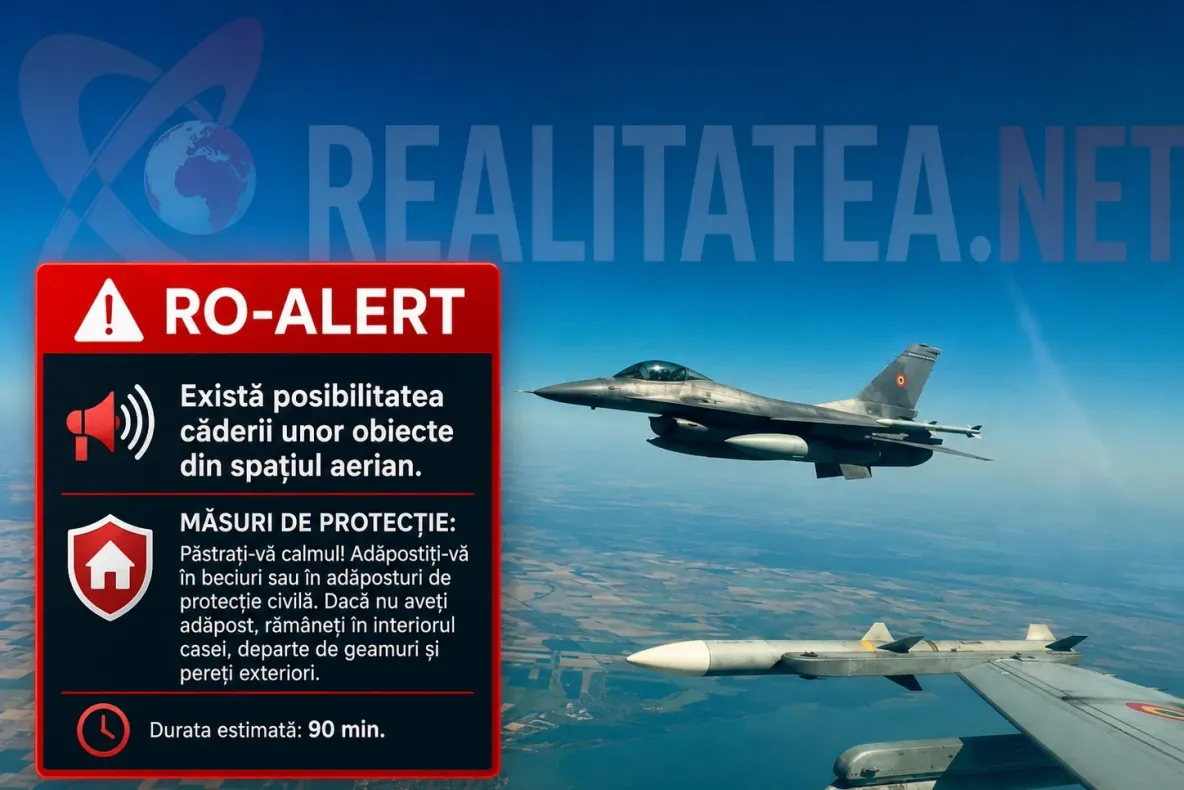 Alertă la graniță. Nou mesaj RO-Alert în nordul județului Tulcea. MApN a ridicat de la sol două avioane F-16