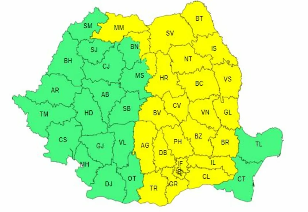 COD GALBEN de instabilitate atmosferică în jumătate de țară